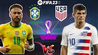 🇧🇷 Brazil vs USA 🇺🇲  [ FIFA World cup Qatar 22 ] [ft. Neymar & Pulisic  ] FIFA 23 [1080p60]