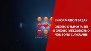 INFORMATION BREAK &ndash; CREDITO D&rsquo;IMPOSTA ZES E CREDITO MEZZOGIORNO NON SONO CUMULABILI