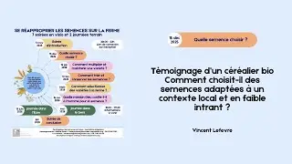 [Cycle de conférences semences - 2]  Critères de choix pour les semences : un céréalier bio témoigne
