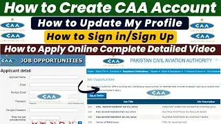 How to Apply for Pakistan Civil Aviation Authority Jobs | Step-by-Step Guide to Create CAA Account