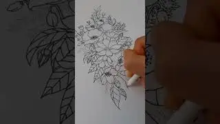 ✒Flowers ink #shorts @colourcreation