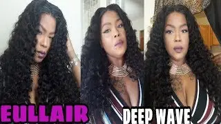 BRAZILIAN DEEP WAVE LACE FRONT WIG INSTALL / FT. EULLAIR HAIR