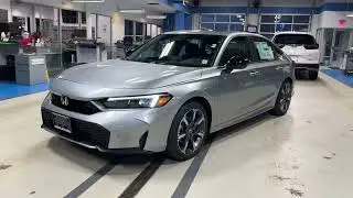 Solar Silver 2026 Honda Civic Hybrid Sport Touring | Black Interior Walkaround & Full Tour