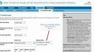Setup AT&T U-verse modem to work with a Cisco ASA 5505 firewall