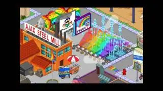 Gay Pride fountain in The Simpsons: Tapped Out