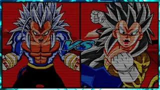 Forma Inicial Vs Forma Final: VEGETA SSJ5 TEAM VS VEGETA SSJ5 MYSTIC TEAM - DBZ BT3.