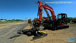 Engcon Grading Beam attached to a Kubota Excavator