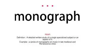 How to pronounce monograph - Vocab Today