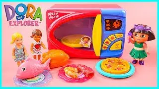 Just like Home Toy Dora the Explorer Marvelous Microwave Food Toy Playset with Pizza Shrimp Chicken