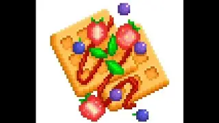 Pixel Art i colored Waffle 🧇  Strawberry 🍓 & Blueberry 🫐 # 175