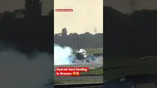 Hard Ryanair landing in Bremen today! 😱🤡😬#ryanair #landing #aviation #avgeeks #viral