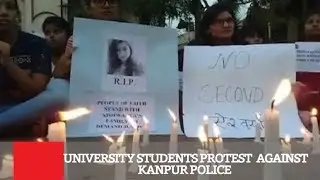University Students Protest  Against Kanpur Police