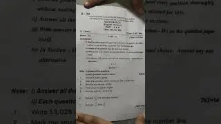 SA1 class 6th maths 2024paper