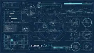 Animation of a high-tech screen for working with diverse data