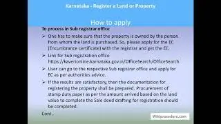 Karnataka - Register a Land or Property