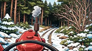 On pars chercher du bois de chauffage en forêt... L'hiver est là et ça glisse !!