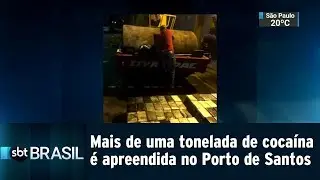 Mais de uma tonelada de cocaína é apreendida no Porto de Santos | SBT Brasil (18/09/18)