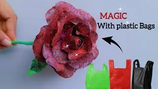 NEW Realistic DIY Rose | How to Make Flower Bouquet | Plastic Flower banane ka tarika #craft