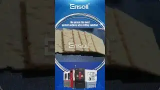 Cutting sponge blocks using a reciprocating diamond wire loop.