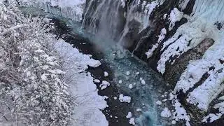 The Blue Ice Waterfall: Shirahige Falls in Winter ❄️🌊