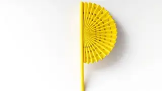 DIY Yellow Paper Hand Fan | Easy Paper Fan Craft Tutorial Bangla | Asha Craft & Art | Foldable Fan
