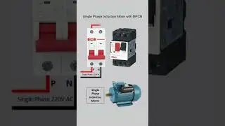 Single-phase induction motor connected with motor protection circuit breaker MPCB