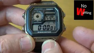 How to Use ALL FEATURES of the Casio AE1200WH STOPWATCH - Beginners guide