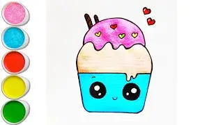 How to Draw a Cute Cup Ice Cream Easy Step by Step for Kids
