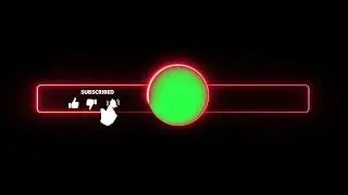 youtube neon subscribe button channel logo green screen