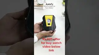 Autofy Atom 1 Year Warranty Car Tyre Inflator 100PSi Rapid Mini Portable Air Compressor Pump 12V DC)