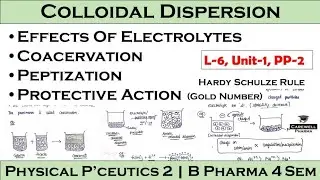 Effect of electrolytes | Coacervation | Peptization | Protective action | L-6, U-1 | PP 2 | 4th Sem