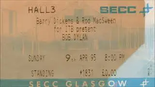 Bob Dylan 1995 Spring Tour of Europe - Glasgow, Scotland 9 April 1995