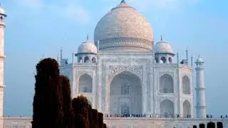 Taj Mahal, India: Aerial view of of iconic monument in city Agra (Uttar Pradesh)