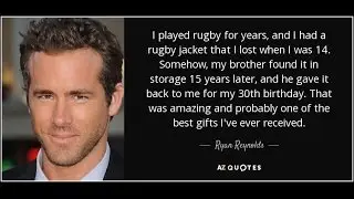 Ryan Reynolds - RUGBY is a Mean Game