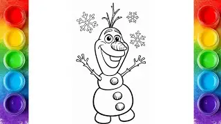 How To Draw Cute Olaf ⛄❄ For Kids & Toodlers|Tutorial Menggambar & Mewarnai Olaf Untuk Anak-Anak#351