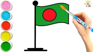 How to Draw Bangladesh National Flag - Easy Bangladesh Flag Drawing - Step by Step