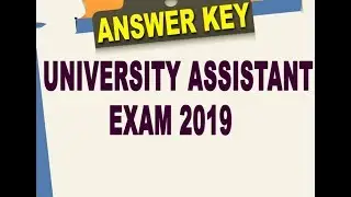 University Assistant 2019 Answer Key || University Assistant 2019 Questions  & Answers