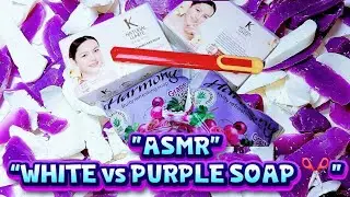 ASMR Cutting Soap | Sabun K Natural White & Harmony Grape 🍇✨ | Relaxing & Satisfying