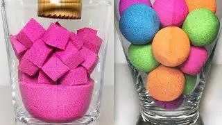 Crushing Kinetic Sand boxes with glitters and foam |  Kinetic Sand ASMR