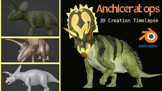 Anchiceratops (commission) | 3D Model Creation Timelapse | Blender