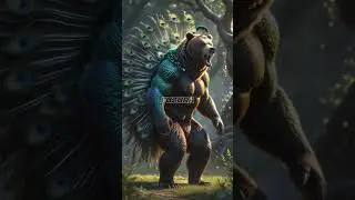 When nature glitches.Wolf-Penguin TurtleFalcon OwlPanther BearPeacock ParrotSnake #hybrid #shorts
