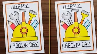 Labour Day Card Easy / Happy Labour Day Card / Labour Day Card Making / Labour Day Drawing Easy