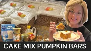 EASIEST Pumpkin Bars Ever! 🍂 Made with Cake Mix 🎃 Happy Halloween!