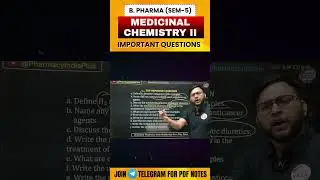 Medicinal Chemistry 2 | B.Pharma 5 Semester Important Questions #bpharmnotes #pharmacyindia