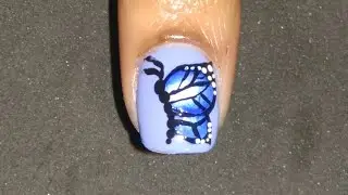 One stroke butterfly nail art | Nail art tutorials by sherry