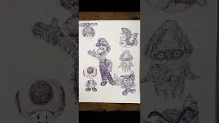 Abstract Luigi from Mario drawn with both my hands