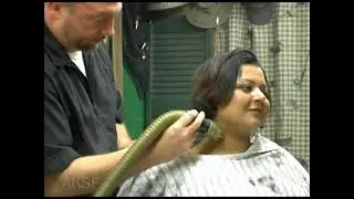 Preview clip of Woman Tinkai's Traditional Barbershop Bob Haircut Transformation