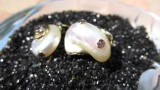 Pearlized Umbonium cufflinks by Olivier J Cale/ Jewelry artisan