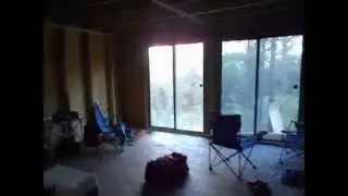 Off grid cabin sliding glass doors weekend update June 8th 2015