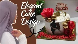 Elegant Anniversary Cake Design | Couple Theme Cake | Step by Step Decoration